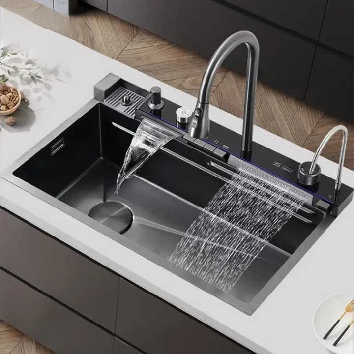 سینک پیانویی پنج کلید لوکس با تجهیزات کامل سایز 75*50 برند دیکالان