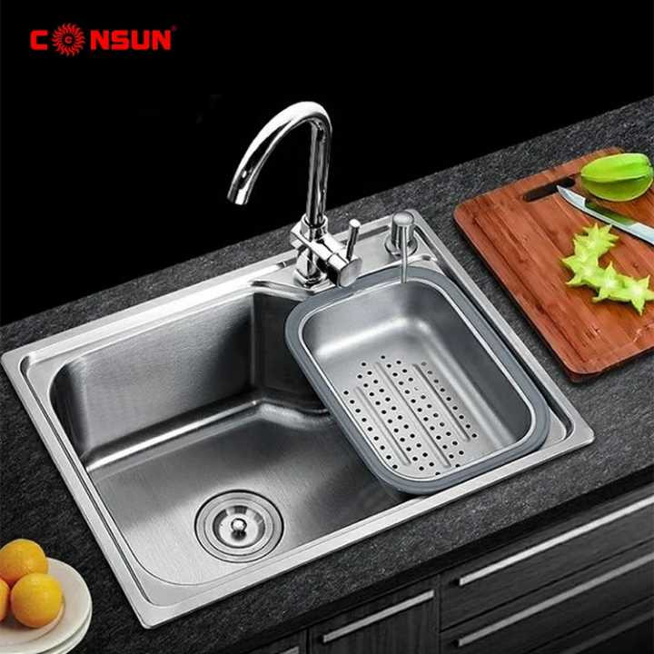 سینک ظرفشویی تک لگن مدل کلاسیک ابعاد 68*44