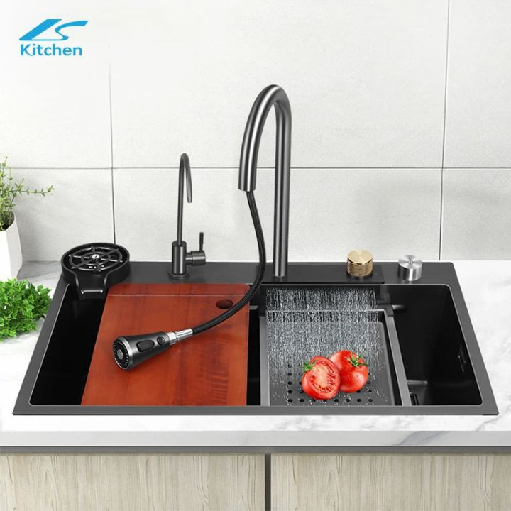 سینک ظرفشویی تک لگن توکار (شیر آبشاری)